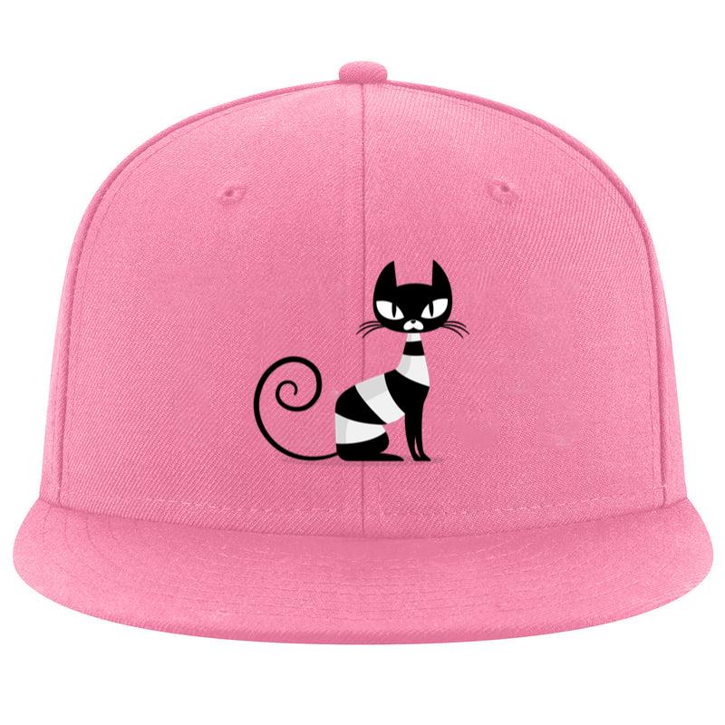 Black Cat Sitting Cartoon Cap