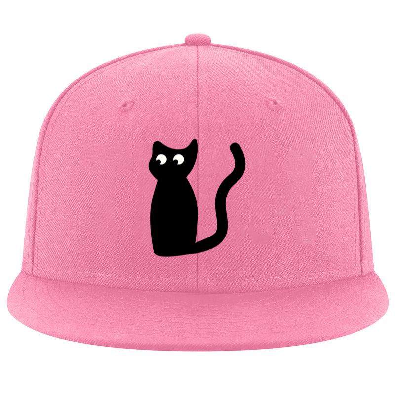 Black Cat Sitting Illustration Cap
