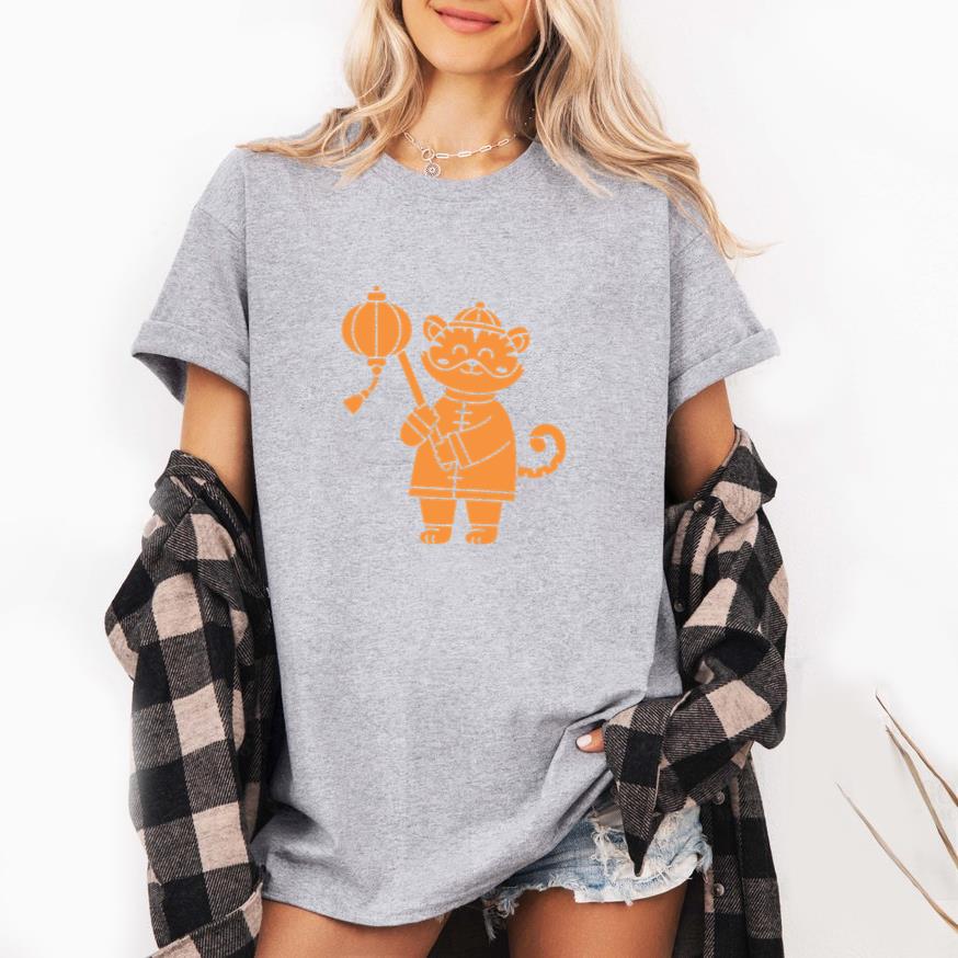 Cartoon Cat Holding A Lantern T-Shirt