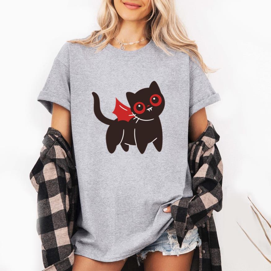 Cute Black Cat In Vampire Costume T-Shirt