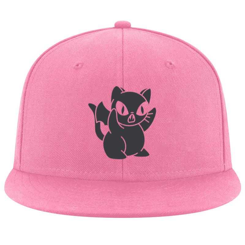 Cute Black Cat With Bat Wings And Fangs Design Cap