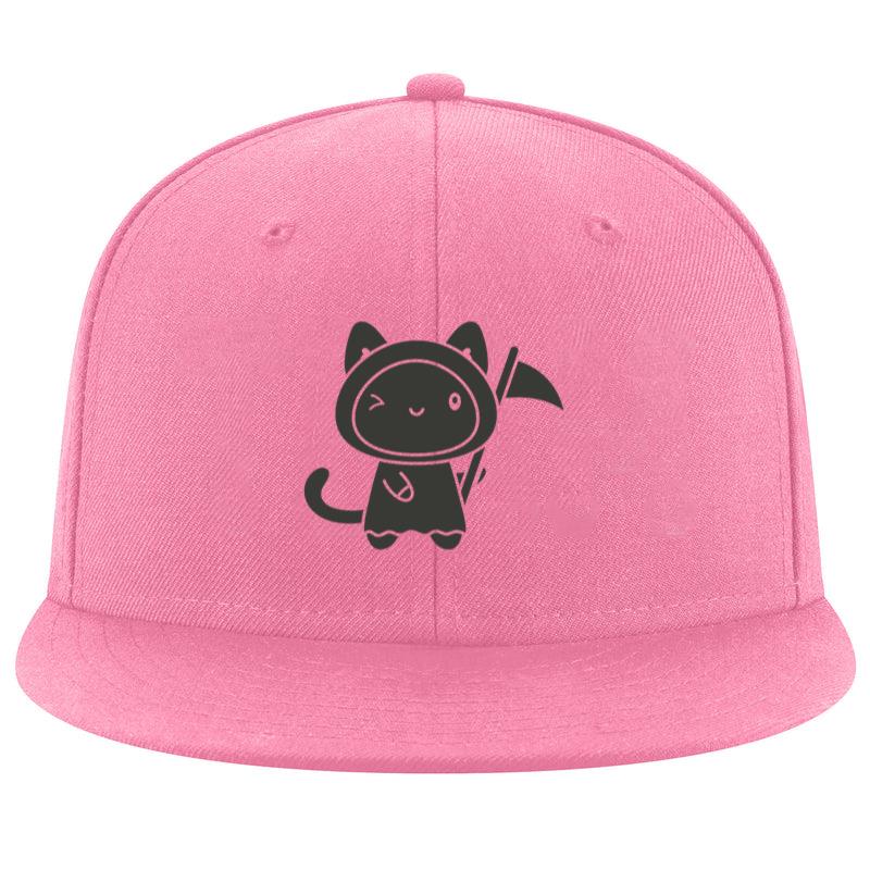 Cute Cartoon Cat Holding A Scythe Cap