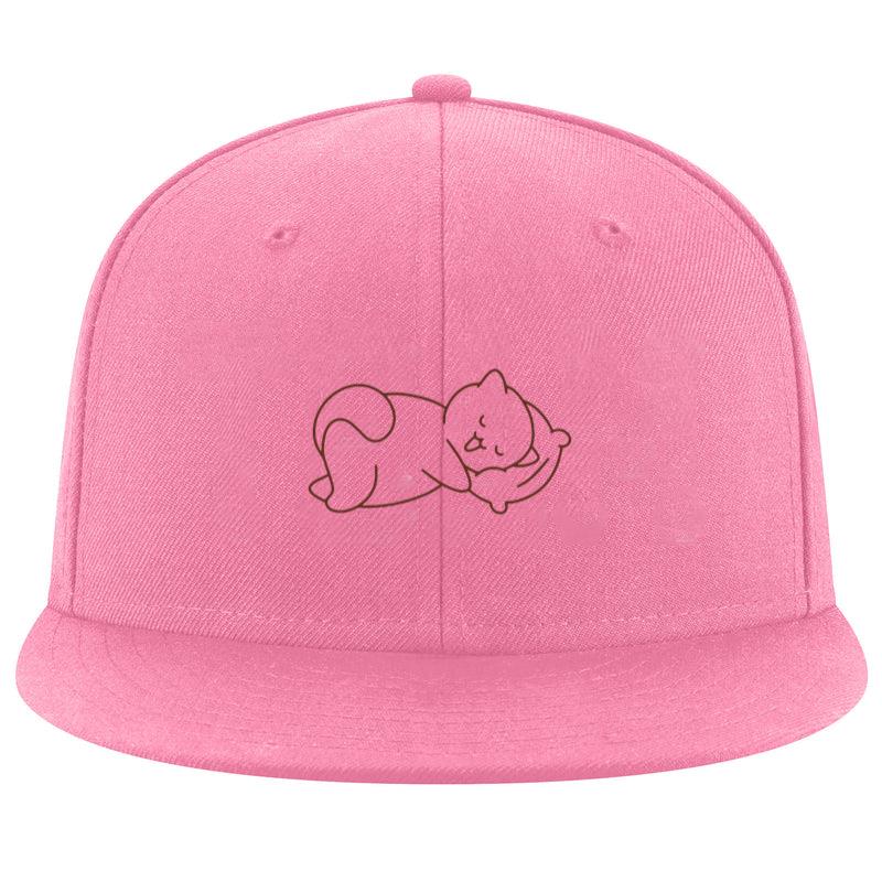 Cute Cat Sleeping Simple Stroke Animal Cap