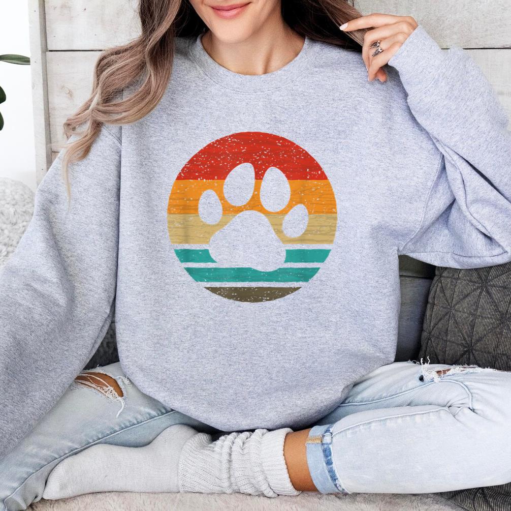 Dog Paw Retro Style Vintage Sweatshirt