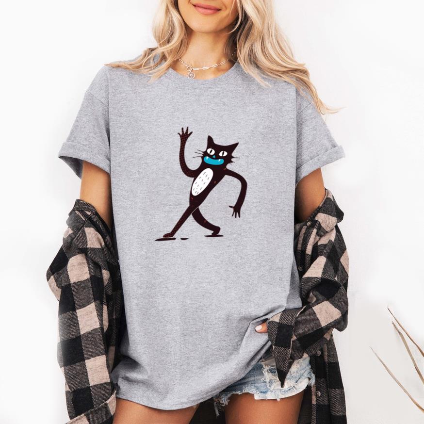 Funny Walking Cat Character T-Shirt