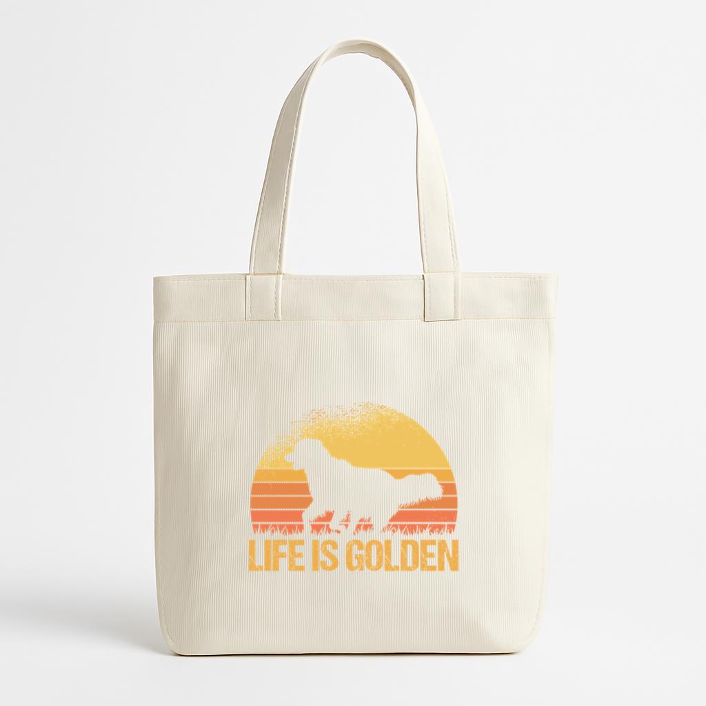 Life Is Golden Dog Canvas Tote Bag