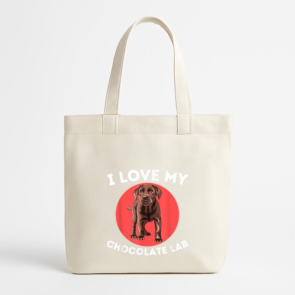 Love My Chocolate Lab Dog Canvas Tote Bag