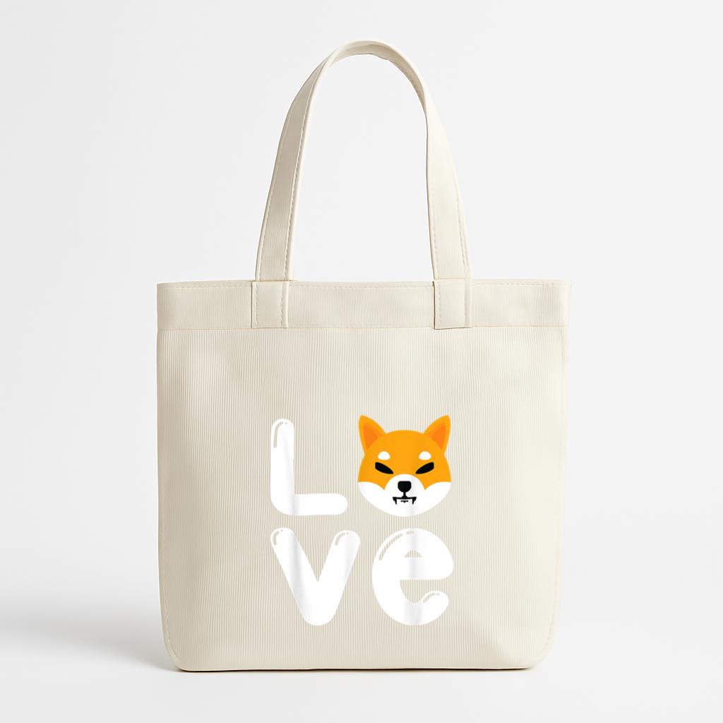 Love Shiba Inu Dog Canvas Tote Bag