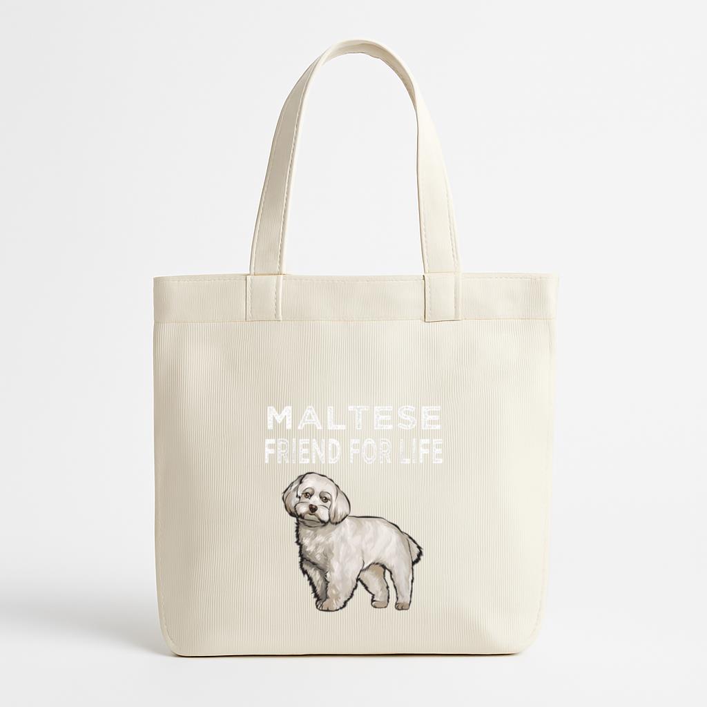 Maltese Friend For Life Dog Canvas Tote Bag