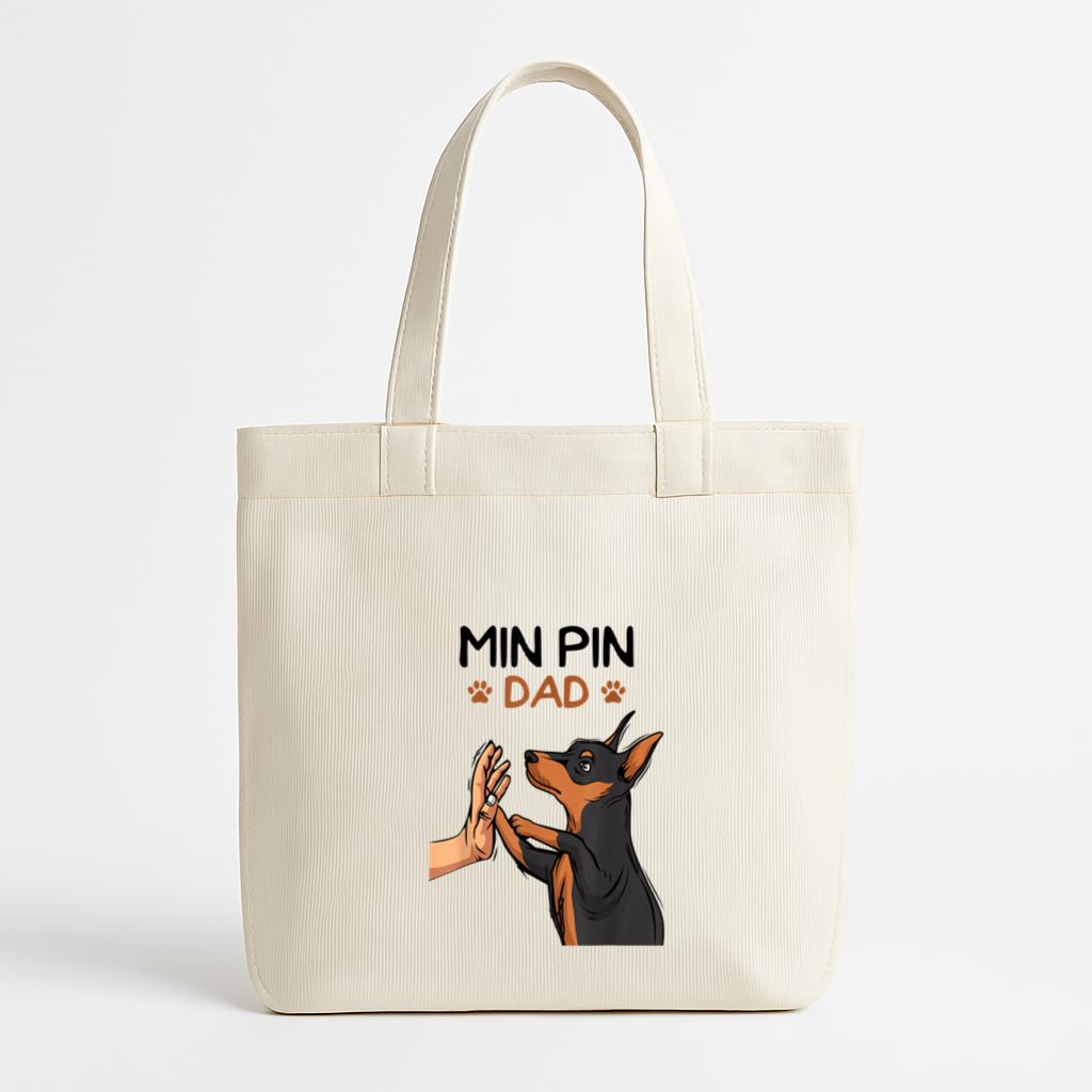Min Pin Dad Dog Father Canvas Tote Bag