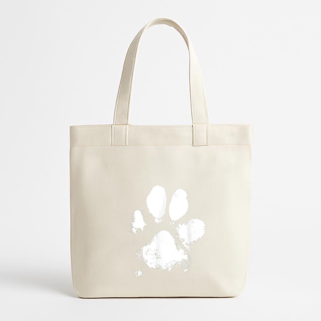 Muddy Messy Dog Paw Canvas Tote Bag