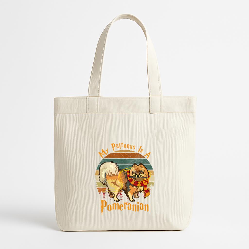 My Patronus Is A Pomeranian Dog Canvas Tote Bag