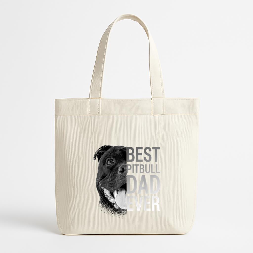 Pitbull Dad Dog Canvas Tote Bag