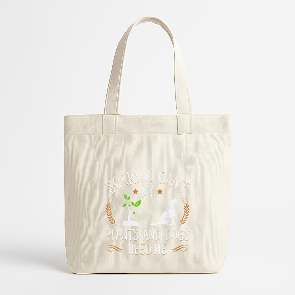 Plants And Dog Lover Gardener Canvas Tote Bag