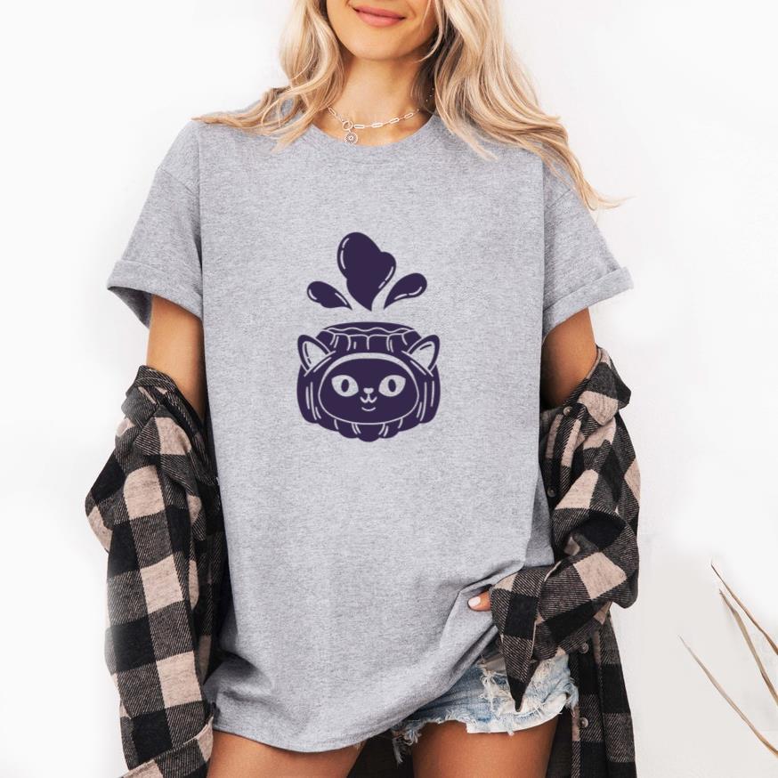 Purple Cat Pumpkin T-Shirt