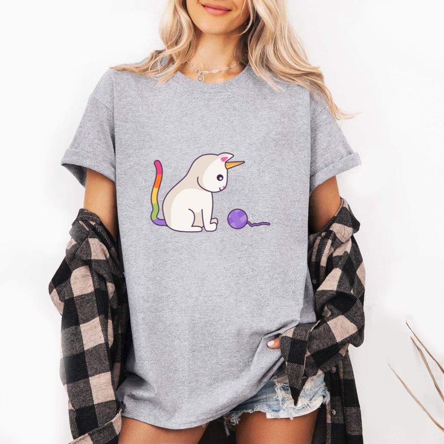 Unicorn Cat Playing With Wool T-Shirt