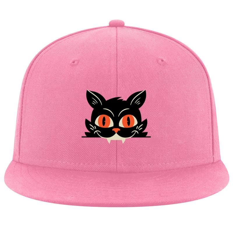 Vampire Black Cat With Orange Eyes Cap