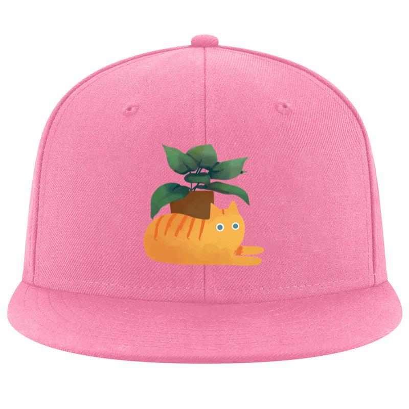 Watercolor Indoor Plant Cat Character Cap