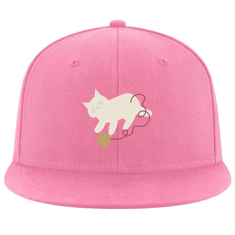 White Cat Flat Playing Cap